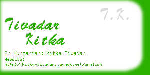 tivadar kitka business card